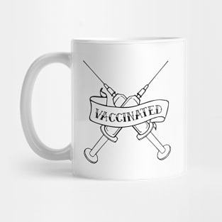 Vaccinated Syringe Simple Line Drawing Design Mug